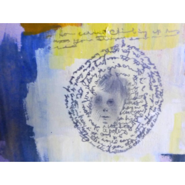 Abstract Mixed Media Painting Signed Hylemon Framed Acrylic on Paper For Sale - Image 4 of 12