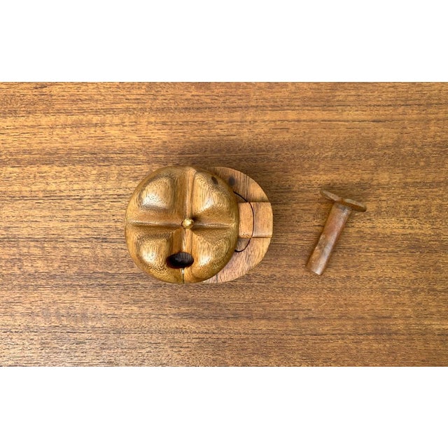 Vintage Teak Apple Shaped Secret Box, 1970s For Sale - Image 4 of 17