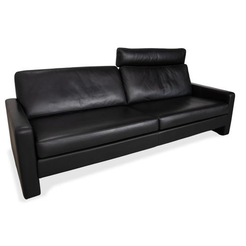 Conseta 3-Seater Sofa in Black Leather from Cor For Sale - Image 4 of 18