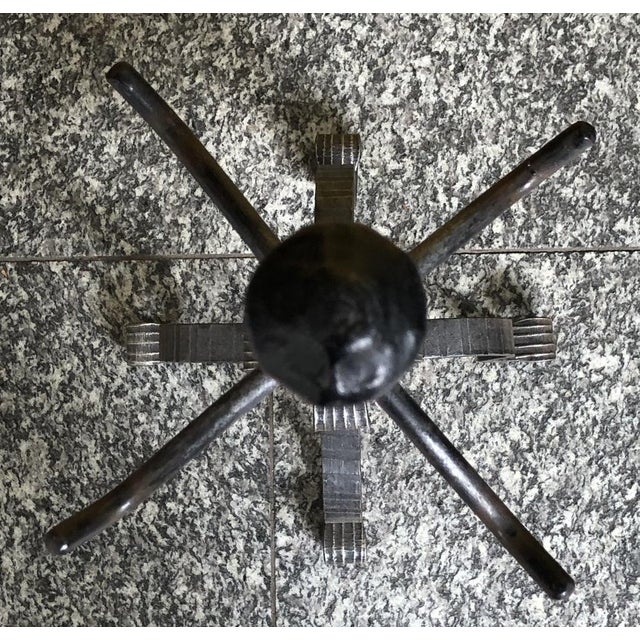 Black Wrought Iron Fireplace Set, 1940s, Set of 4 For Sale - Image 8 of 18