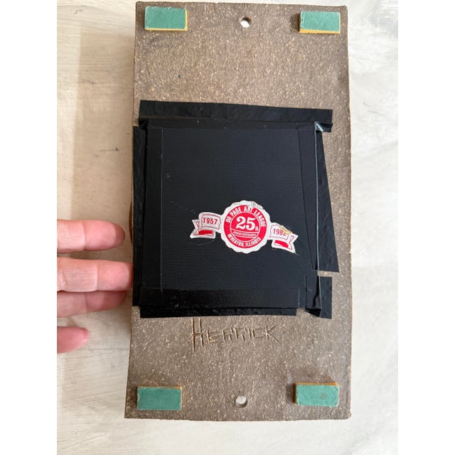 Signed Studio Pottery Wall Mirror Hand Built Ceramic 10 Inch Vertical For Sale - Image 11 of 12