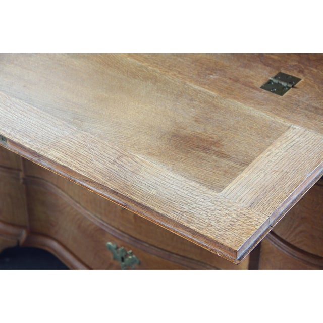 Vintage Oak Fold Down Secretary Bureau in Style of Kjærnulf, 1960s For Sale - Image 16 of 18