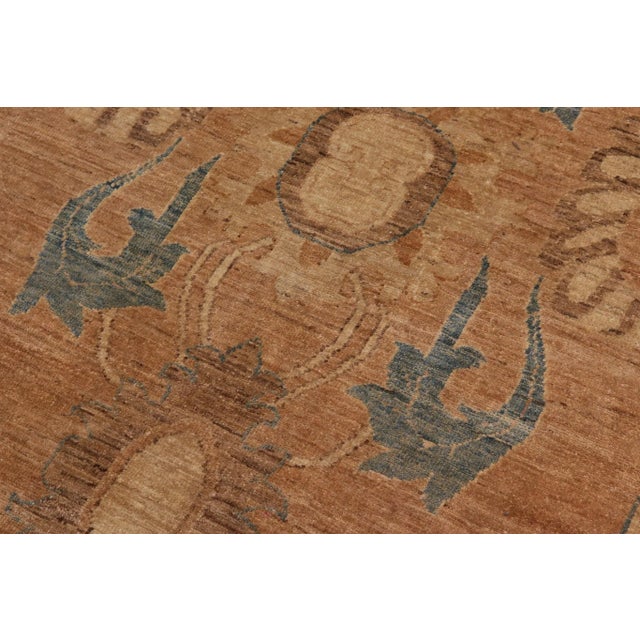 Classic Ziegler Rust Teal Blue Hand-Knotted Wool Rug - 13'0'' X 19'5'' For Sale In New York - Image 6 of 8