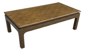 Harrison Van Horn Textured Grasscloth Coffee Table