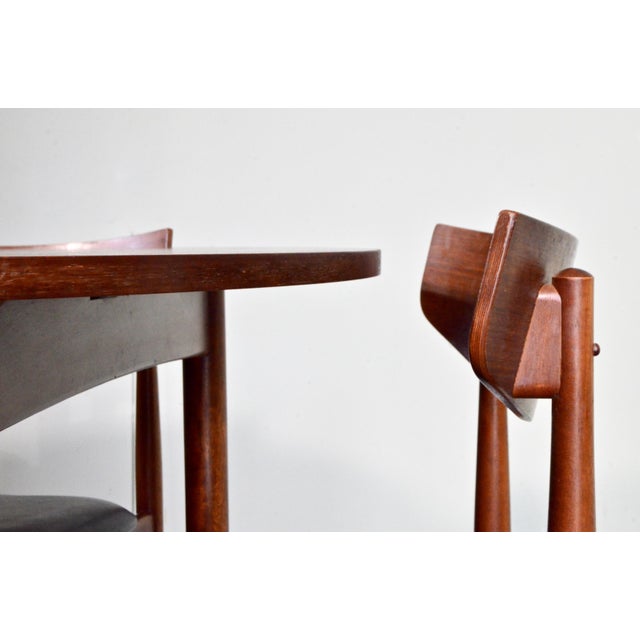 Mid-Century Modern Extending Round Teak Table and Chairs