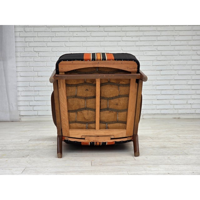 Danish Highback Armchair in Wool and Beech by Fritz Hansen, 1960s For Sale - Image 15 of 18