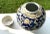 Mid Century Blue and Gold Porcelain Lidded Jar For Sale - Image 9 of 11