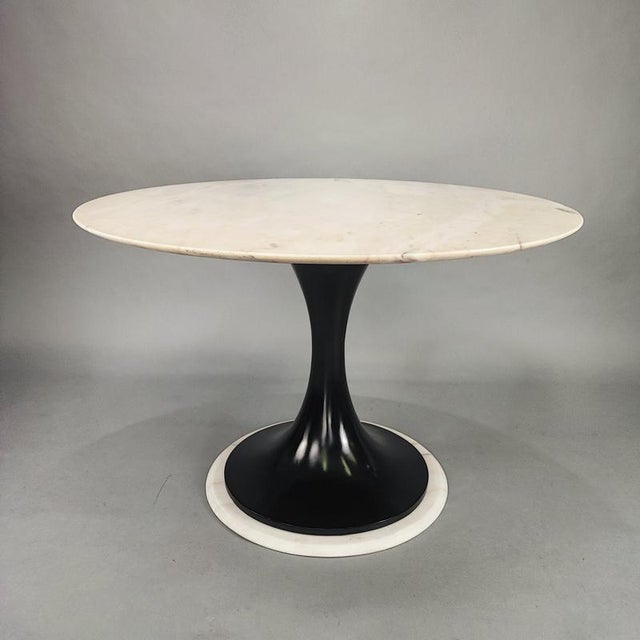 Vintage Space Age Round Marble Table, 1960s For Sale - Image 6 of 6
