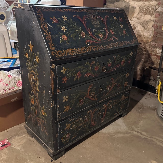19th Century Painted Secretary Wish we knew more about the history of this one of a kind Folk Art secretary, which appears...