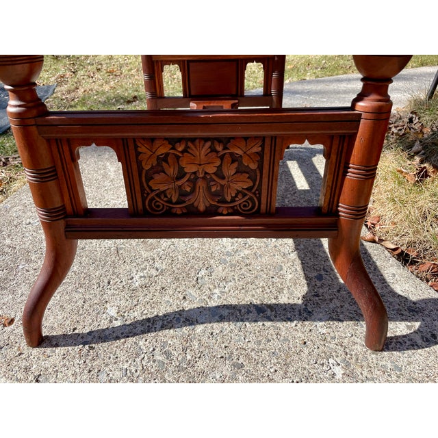 Brown Antique Victorian Mahogany Console Table For Sale - Image 8 of 12