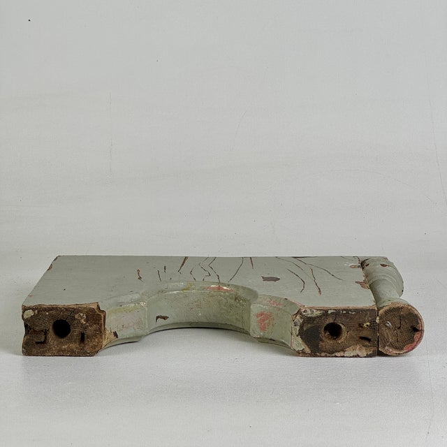 Vintage Architectural Salvage Wood Element With a Trefoil Design and a Side Column For Sale - Image 10 of 10
