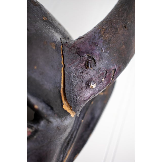 Wood Mid 20th Century Hand Carved Devil / Demon Mask With Horns For Sale - Image 7 of 18