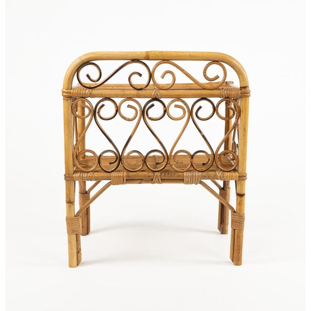 Midcentury Bamboo and Rattan Side Table, 1960s For Sale - Image 16 of 17