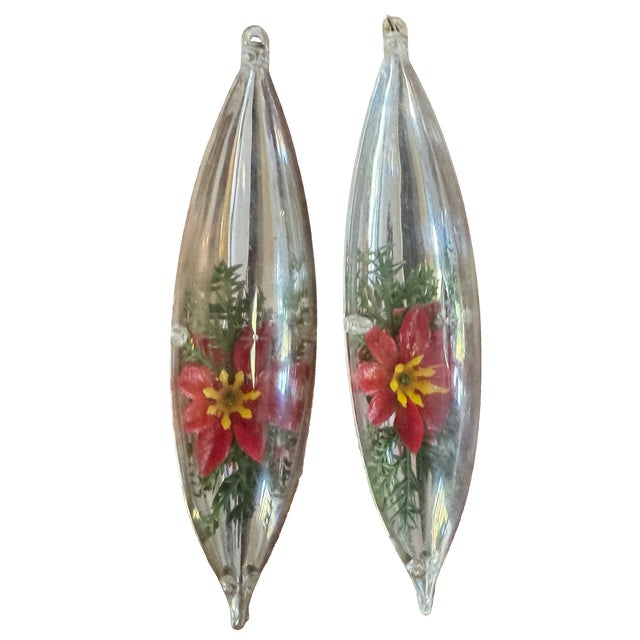 Vintage 1960s Jewelbrite Botanical & Bird Christmas Ornaments — Set of 14 For Sale - Image 10 of 14