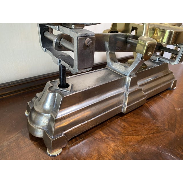 Gray Antique Iron and Copper Balance Scales For Sale - Image 8 of 8