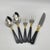 Late 20th Century Service for 15 - Yamazaki "Lindi" Black Handle Gold Accent 75-Pieces: 15 Place Settings With Individual Neiman Marcus Storage Pouches For Sale - Image 5 of 17
