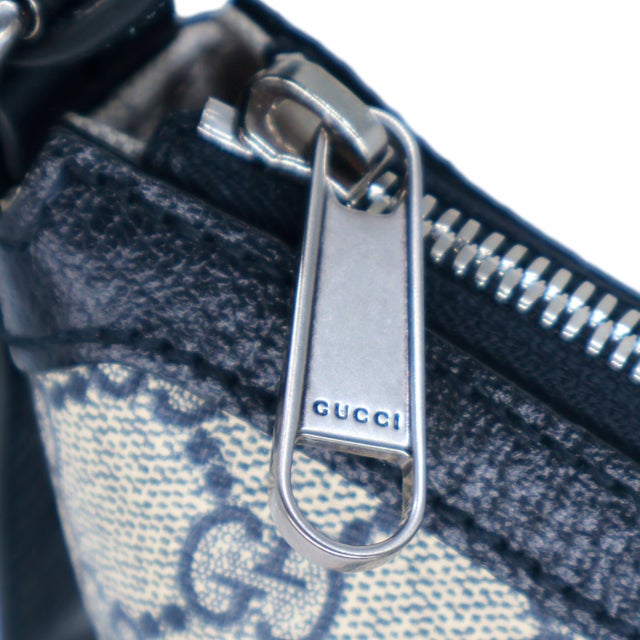 Gucci Navy Gg Supreme Canvas and Leather Small Ophidia Crossbody Bag, 2018. For Sale - Image 11 of 17