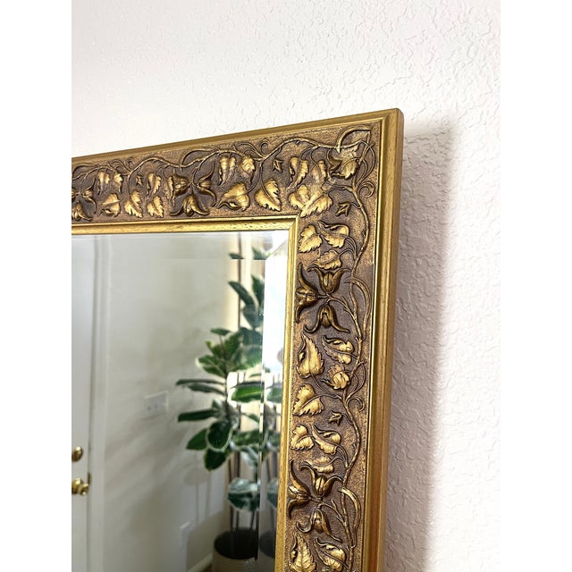 Baroque Vintage European Gold Gilt Beveled Mirror For Sale - Image 3 of 16
