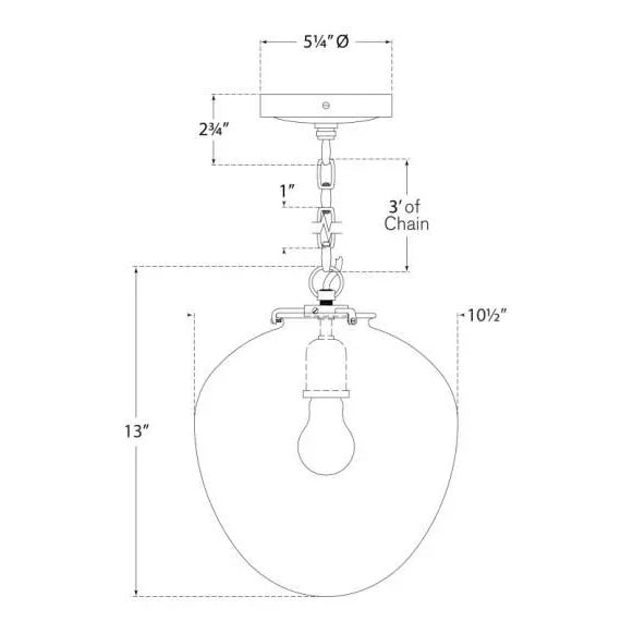 Transitional Thomas O'Brien for Visual Comfort Signature Katie Acorn Pendant in Bronze with Seeded Glass For Sale - Image 3 of 3