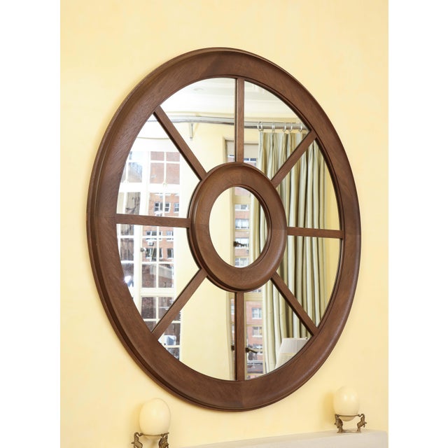 Grand Circular Wall Mirror With Wagon Wheel Design | Chairish