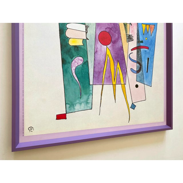 Purple Vassily Kandinsky Vintage 1991 Lithograph Print Framed Modernist Poster " Une Page Du Carnet a Dessins " 1937 For Sale - Image 8 of 13