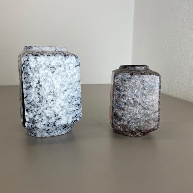 Fat Lava Ceramic Pottery Vases from Strehla Ceramic, Germany, 1970s, Set of 2 For Sale - Image 14 of 18