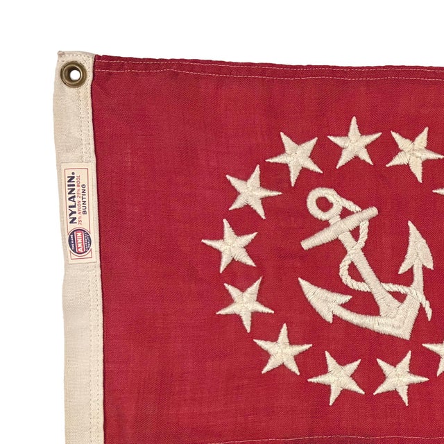 This vintage USPS flag is made from a blended wool cloth with fully embroidered anchor and stars, and sewn stripes. Please...