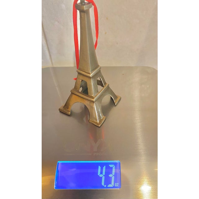 French Vintage Solid Brass Eiffel Tower Christmas Ornament For Sale - Image 3 of 8