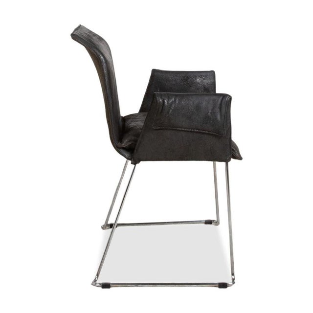 Mexico Chairs in Black Leather and Chrome from KFF For Sale - Image 12 of 16