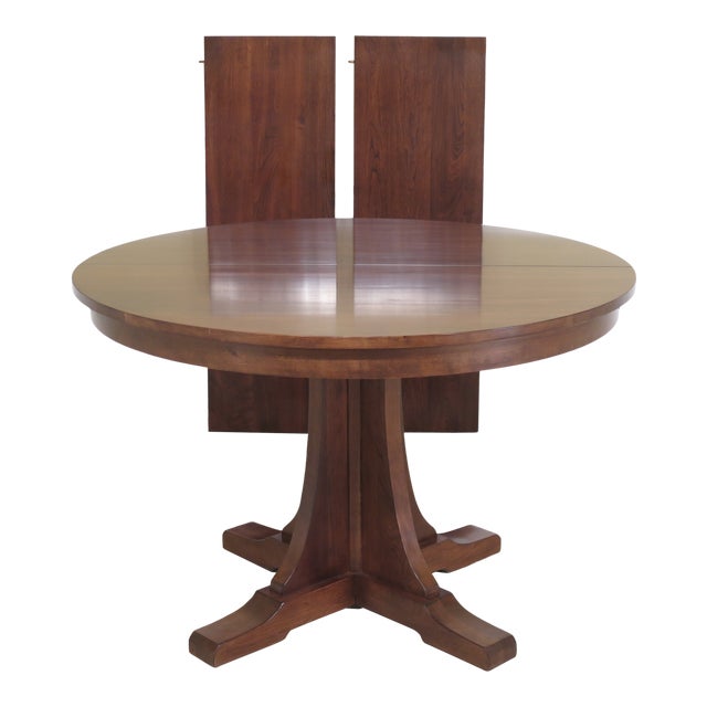 Stickley Round Cherry Mission Extension Dining Table Chairish