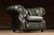 Traditional Vintage Tufted Leather Chesterfield Club Chair in Emerald Green For Sale - Image 3 of 10