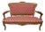 French Louis XV Style Giltwood Carved Settee With Original Damask Upholstery, Mid-20th Century For Sale