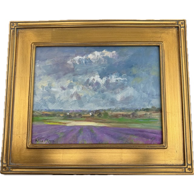 2010s Framed French Provincial Lavender Landscape For Sale - Image 5 of 18