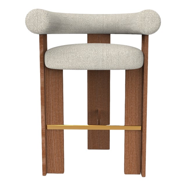 Collector Modern Cassette Bar Chair in Safire 07 Fabric and Smoked Oak by Alter Ego For Sale