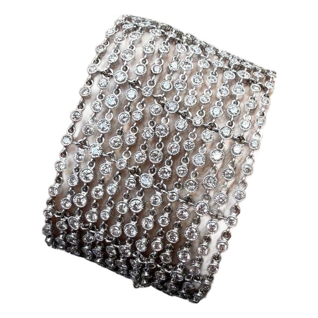 14.36 Carat Diamond Mesh Link Bracelet, 18k For Sale