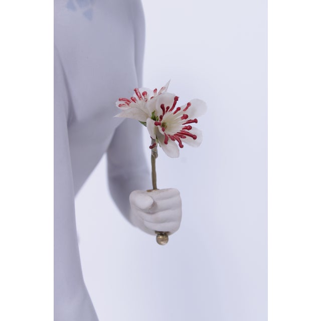 Lladro Porcelain Tall Figure of Man & Woman W. Dog For Sale - Image 13 of 14
