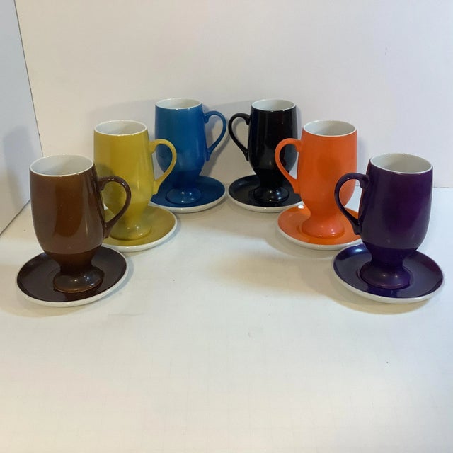 Vintage LaGardo Tackett for Schmid Porcelain Espresso Demitasse Cup & Saucer Set- 12 Pieces For Sale - Image 10 of 10