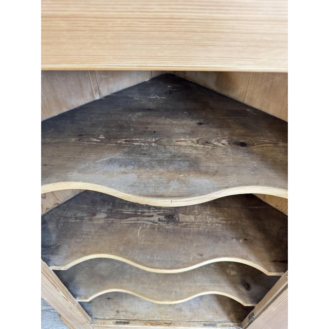 Wood Large Antique Pine Corner Cabinet Pantry, 1890s For Sale - Image 7 of 10