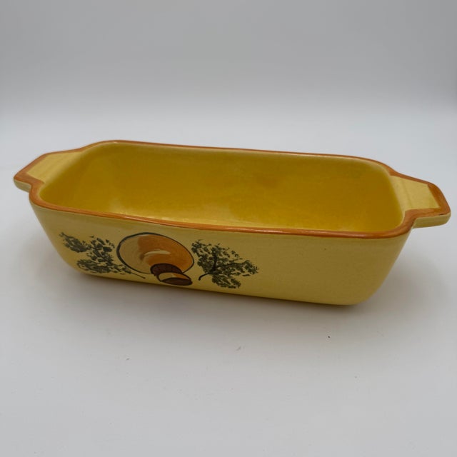 1960s Vintage Los Angeles Pottery Mushroom Carrot Loaf Pan Ceramic For Sale - Image 5 of 7