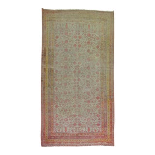 Worn Khotan Antique Gallery Rug - 6'4" x 12'10" For Sale