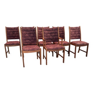 Johannes Andersen Vintage MCM Danish Teak Dining Chairs for Uldum Møbelfabrik--Set of 7 For Sale
