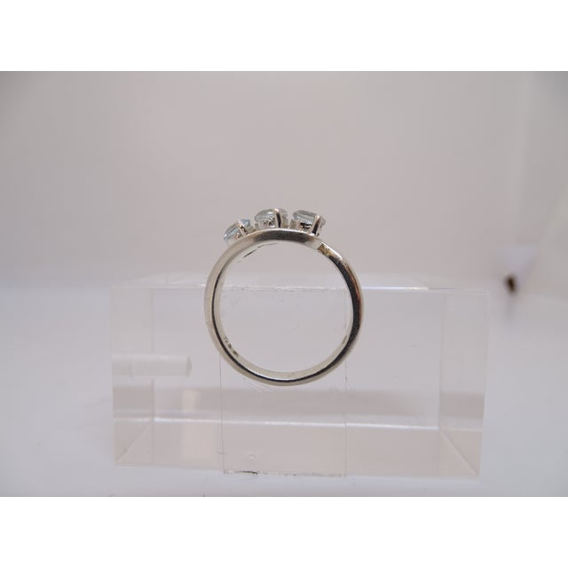 Trilogy Ring with Aquamarine in 925 Sterling Silver, 2010s For Sale - Image 4 of 18
