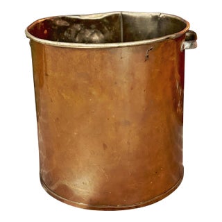 Copper Bucket Antique European For Sale