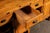 Early 20th Century Walnut Industrial Workbench With Swing-Out Stools For Sale - Image 13 of 18