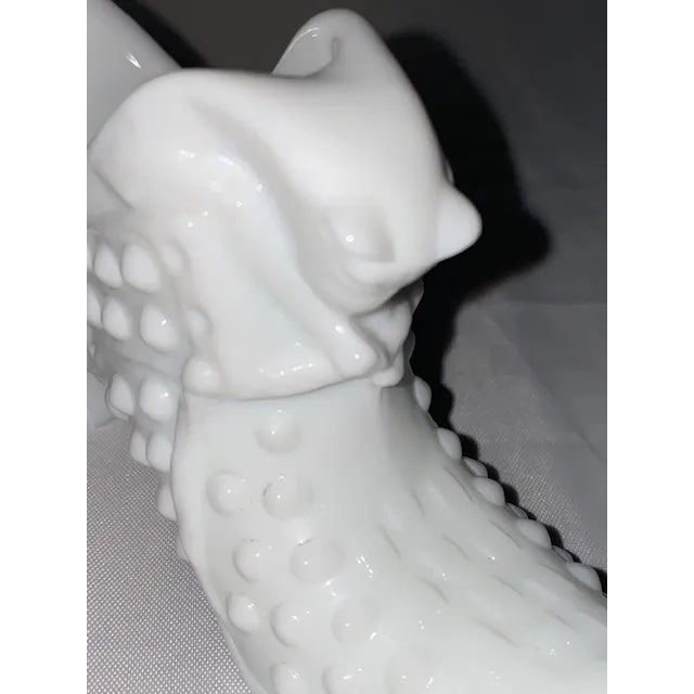 Fenton Art Glass Company Vintage 1950s Fenton Hobnail Slipper and Cat For Sale - Image 4 of 8