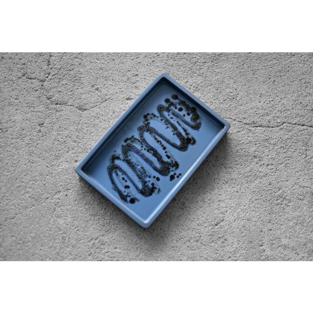 Vintage Scandinavian Blue Ceramic Tray, 1960s For Sale - Image 9 of 9