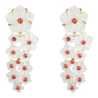 Clara Earrings in Fushsia, a pair For Sale