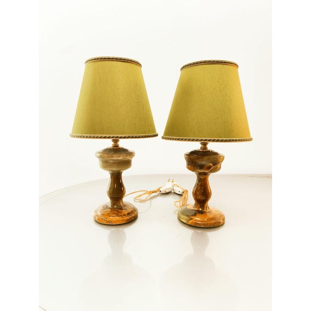 Onyx Table Lamp with Fabric Lampshade For Sale - Image 13 of 18