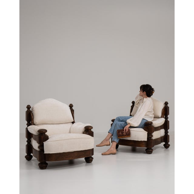 1970s Pair Of Brutalist Armchairs For Sale - Image 4 of 13