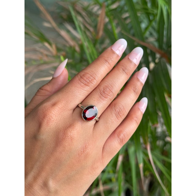 Stunning 4.55 Carat January Birthstone Solitaire Sterling Silver Ring - Size 6 For Sale - Image 4 of 11